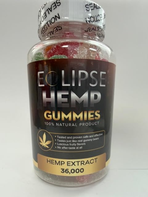 Eclipse Hemp Gummies bottle side, easy access for on-the-go routines.