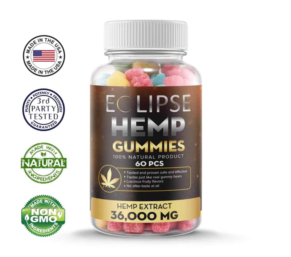 Eclipse Hemp Gummies tropical flavors, vivid look suggests tasty daily use.