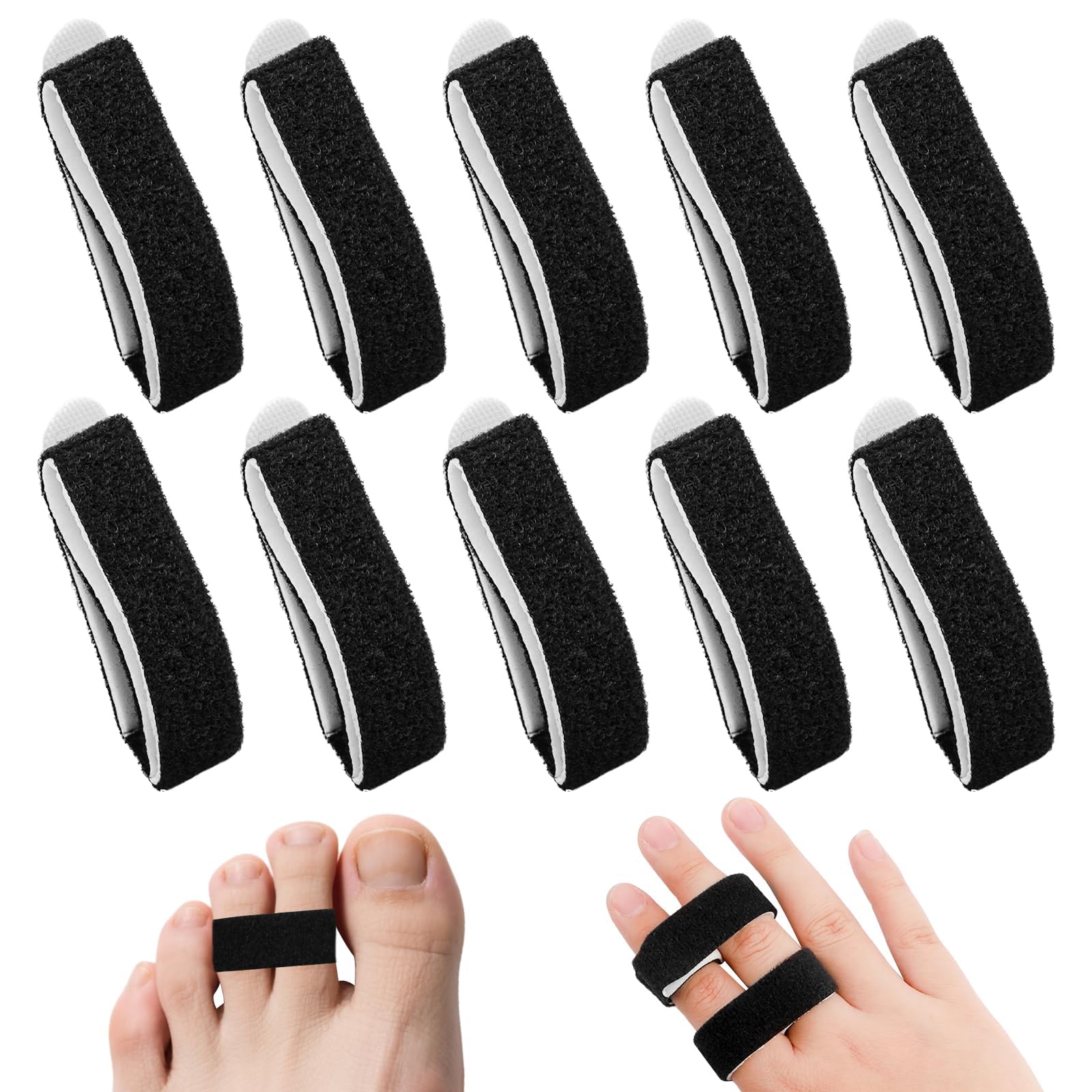 ECNHIVE Buddy Finger Straps pack shows ten reusable wraps for versatile finger support.