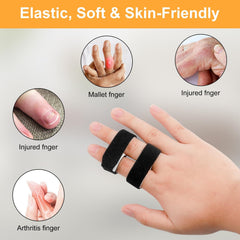 ECNHIVE finger wraps secured around a pinky finger for reliable, adjustable fit.