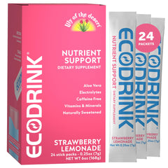 EcoDrink Lily of the Desert hydration packet in strawberry lemonade for daily refreshment