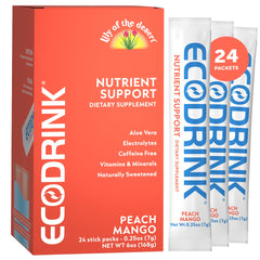 EcoDrink Lily of the Desert peach mango packet ready to mix for hydration