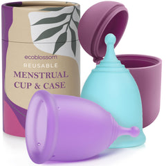 EcoBlossom reusable cup with round stem for easy insertion and removal.