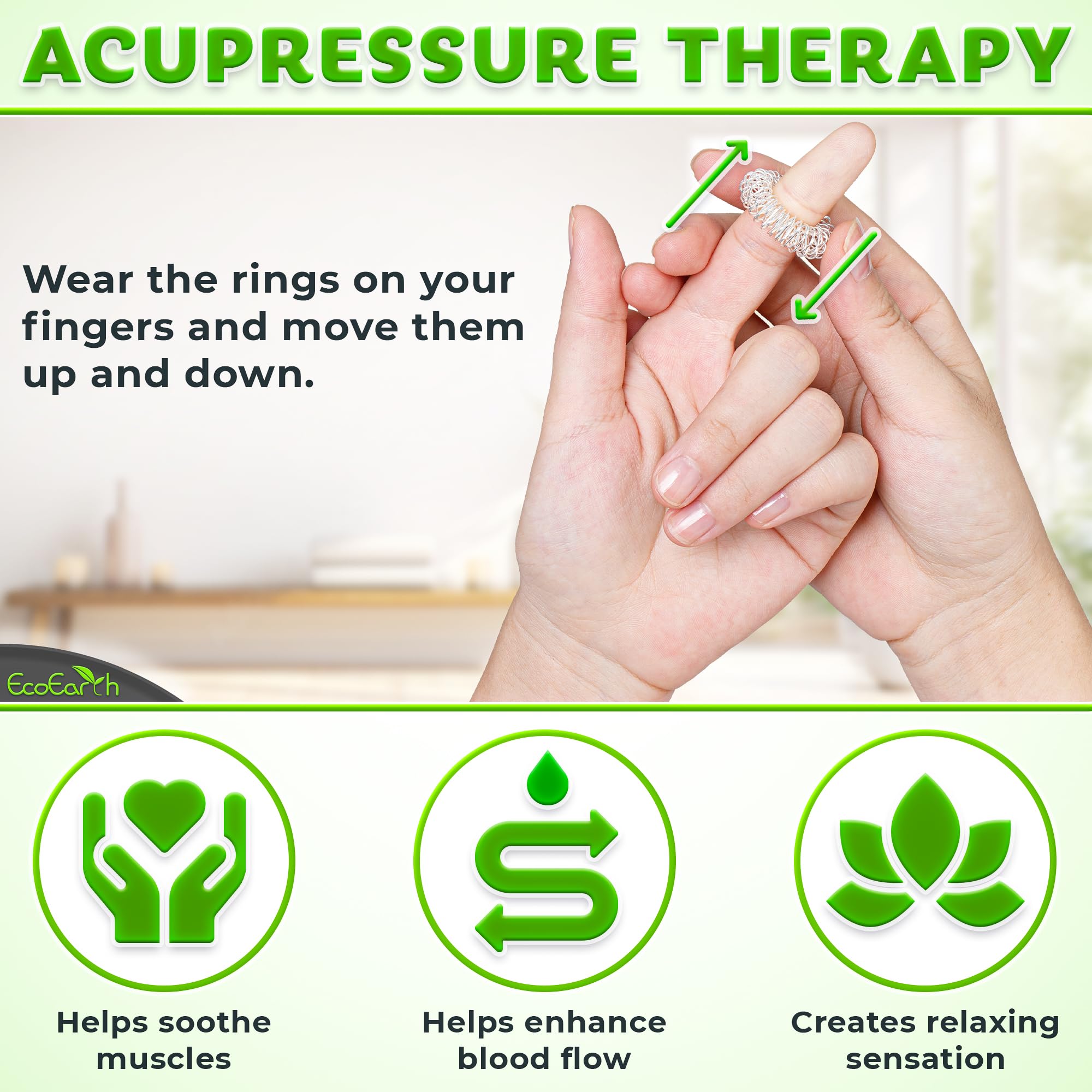 EcoEarth desk breaks benefit from gentle finger acupressure during work.
