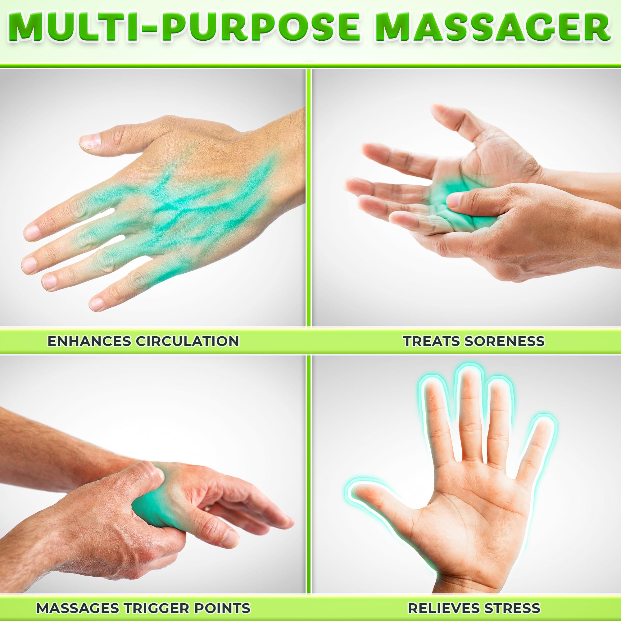 EcoEarth compact travel massager fits in bag for on-the-go relief.