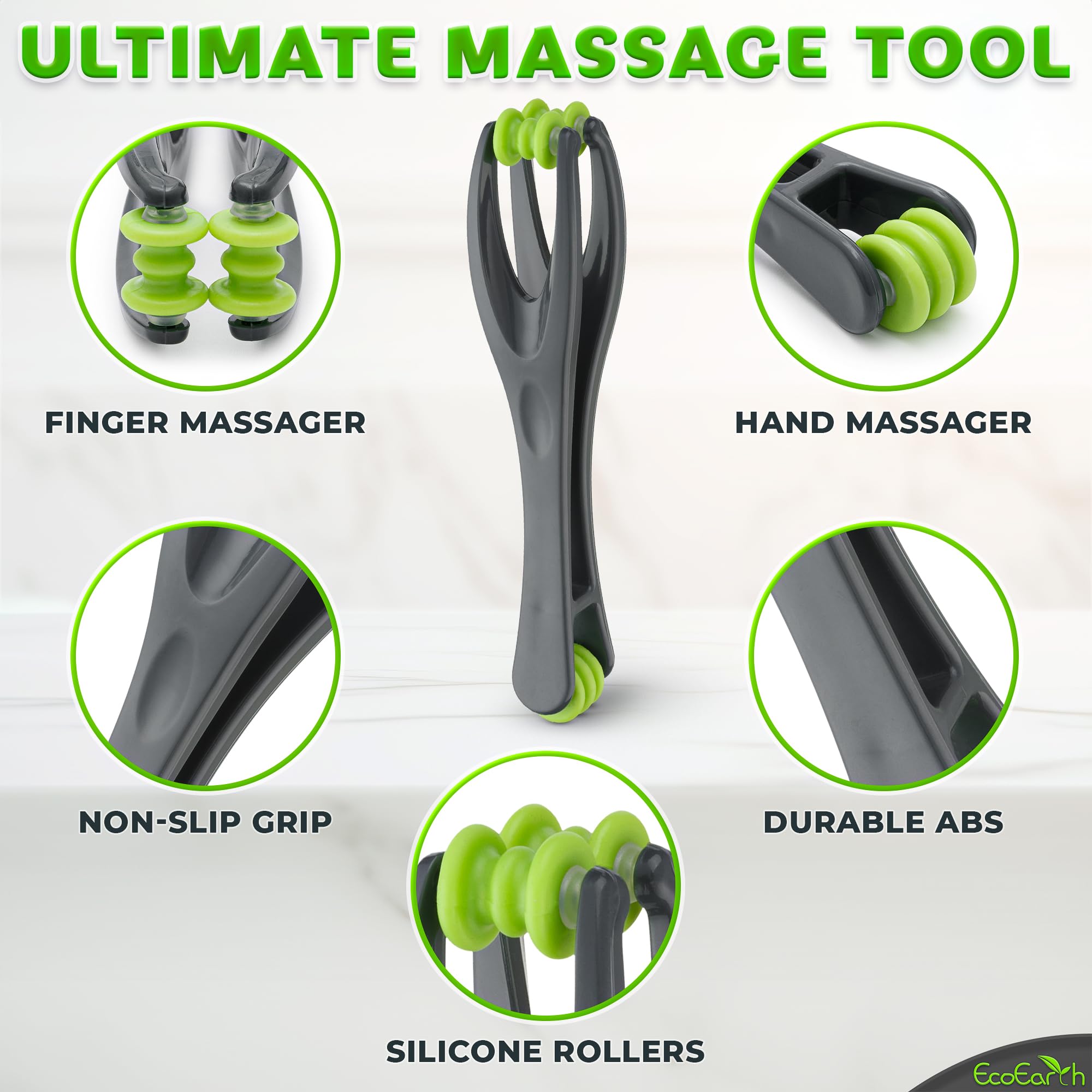 EcoEarth hand massage set includes instruction guide for easy home use.
