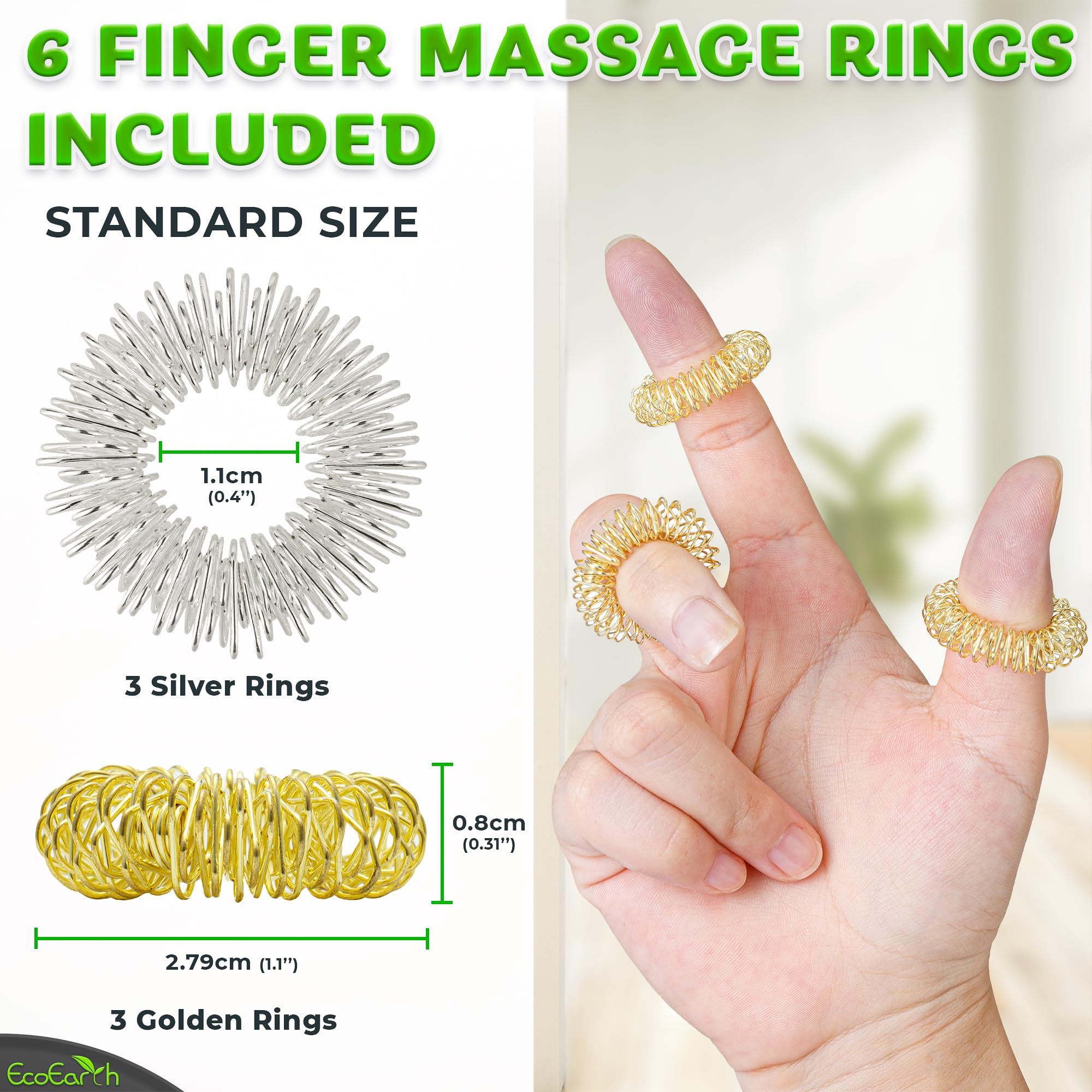 EcoEarth non-slip grip keeps massager secure during quick relief sessions.