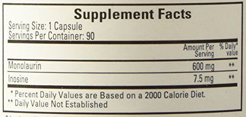 Ecological Formulas Monolaurin bottle beside a glass of water