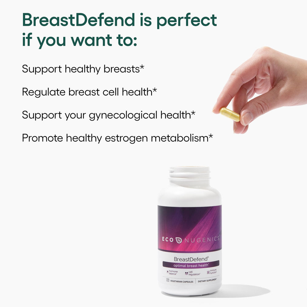 EcoNugenics BreastDefend BCM-95 turmeric-curcumin formula on bottle highlights high-quality ingredients