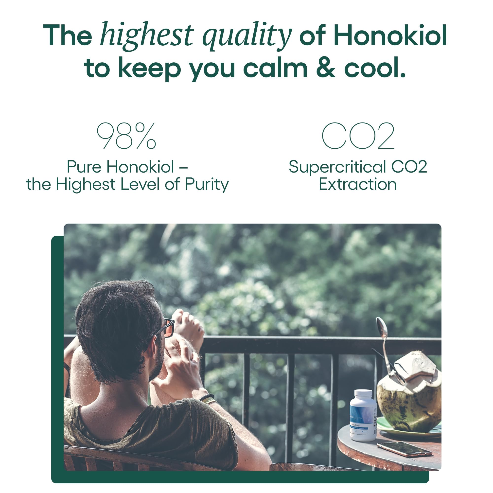 EcoNugenics HonoPure label detail emphasizing GMP quality and vegan non-GMO formulation