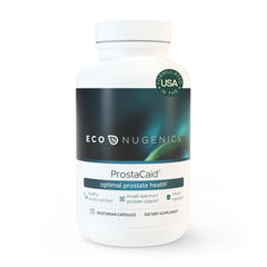 EcoNugenics ProstaCaid bottle front shows clean labeling for daily prostate support