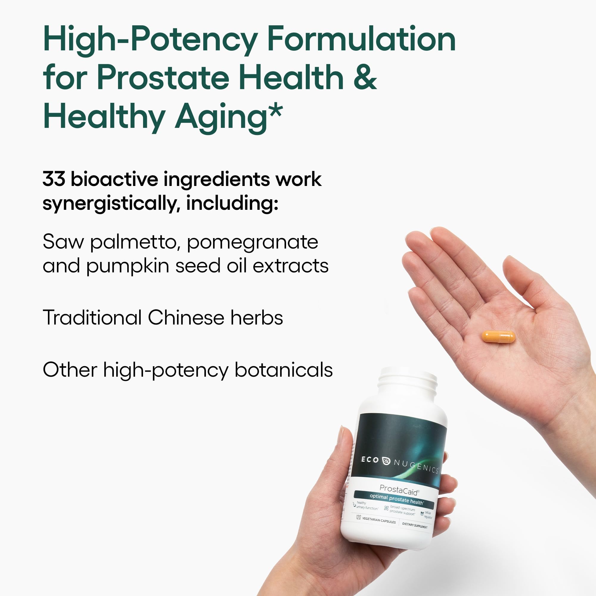 EcoNugenics ProstaCaid promo pack showcases 120 capsules for ongoing support