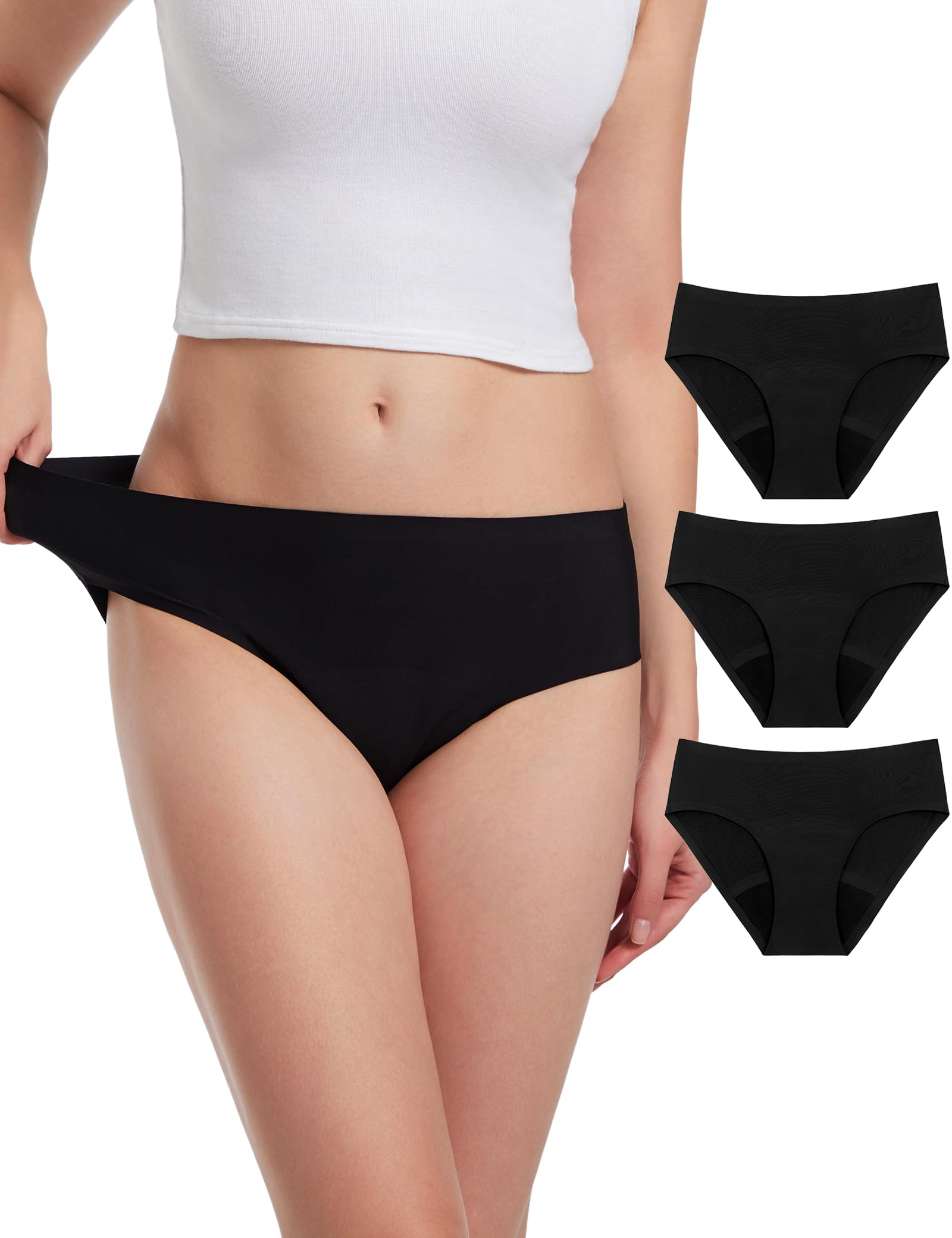 EcoPeriod heavy-flow underwear close-up with ultra-high elasticity for a two-size fit.