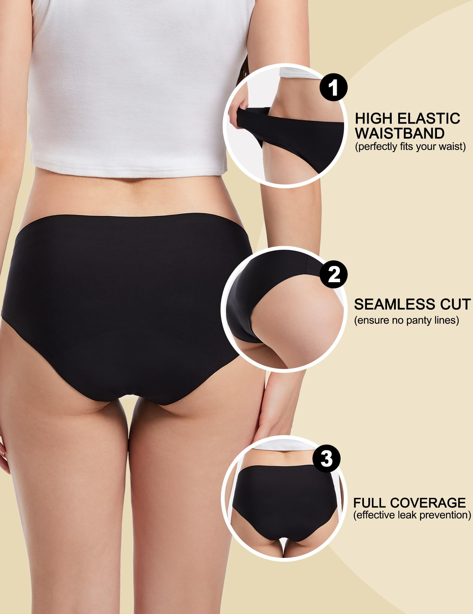 EcoPeriod TPU waterproof layer prevents leaks during daily activities.