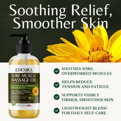 Edenika Botanicals Arnica oil application glides smoothly, leaving skin comfortable without a greasy feel