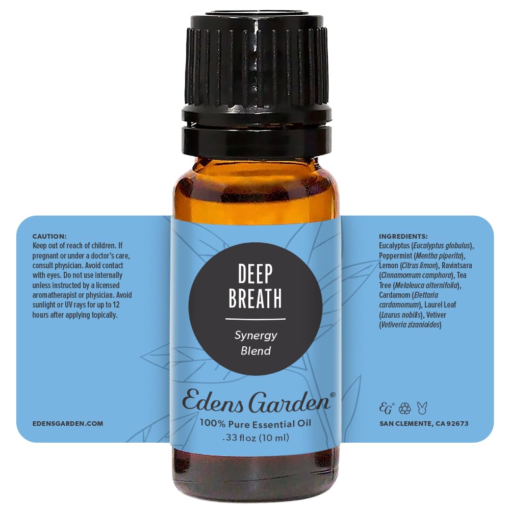 Edens Garden Deep Breath packaging box and branding display