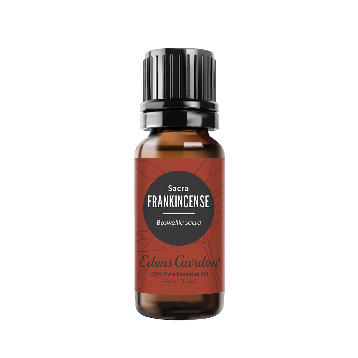 Edens Garden Frankincense Sacra bottle front for grounding meditation routines.