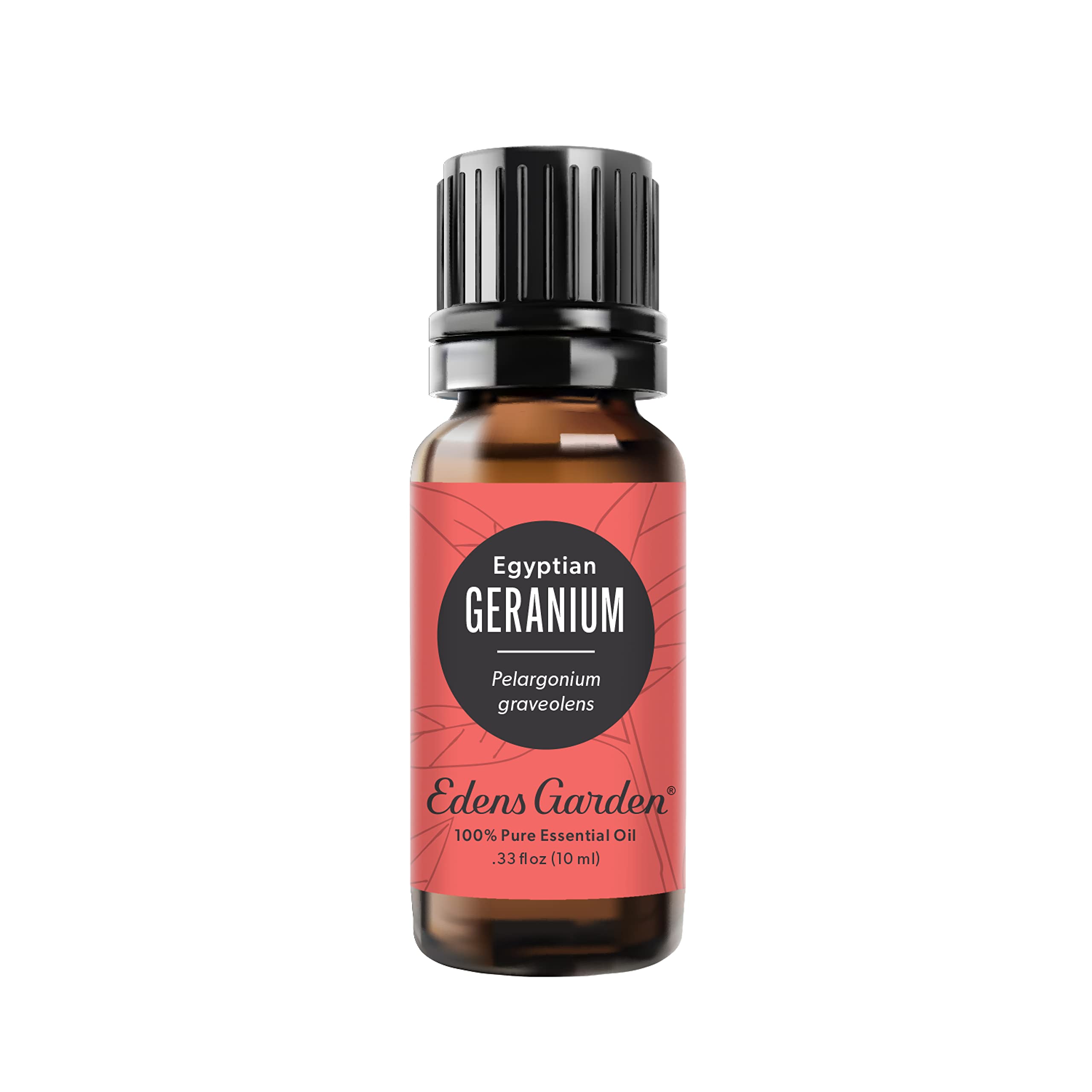 Edens Garden Geranium Egyptian essential oil bottle front for diffusion and skin care.