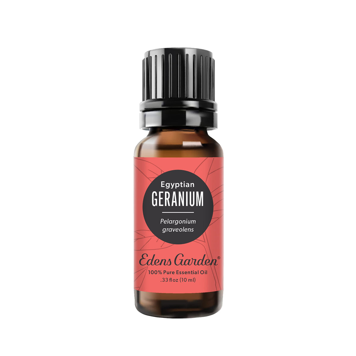 Edens Garden Geranium Egyptian essential oil bottle front for diffusion and skin care.