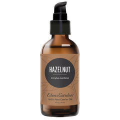 Edens Garden Hazelnut Carrier Oil bottle, compact packaging for daily skin care.