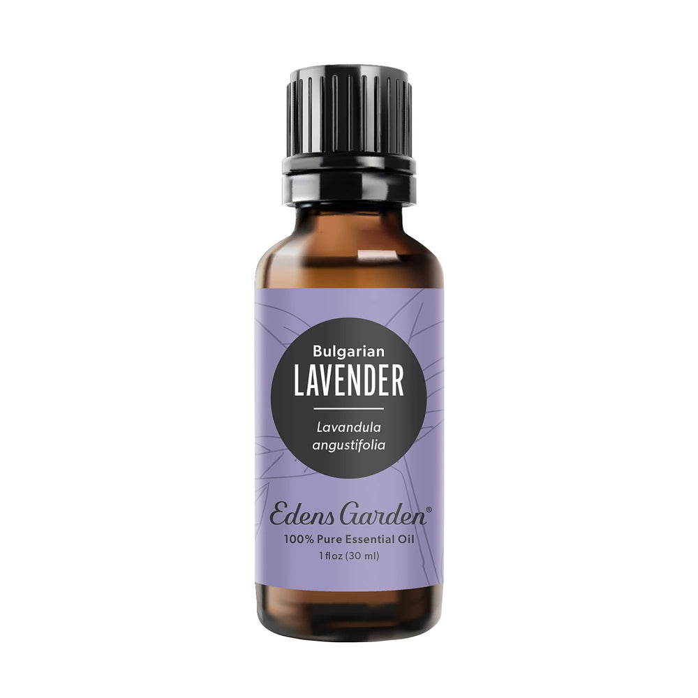 Edens Garden Lavender Bulgarian oil bottle showing premium-grade container and rich scent ready for diffuser use