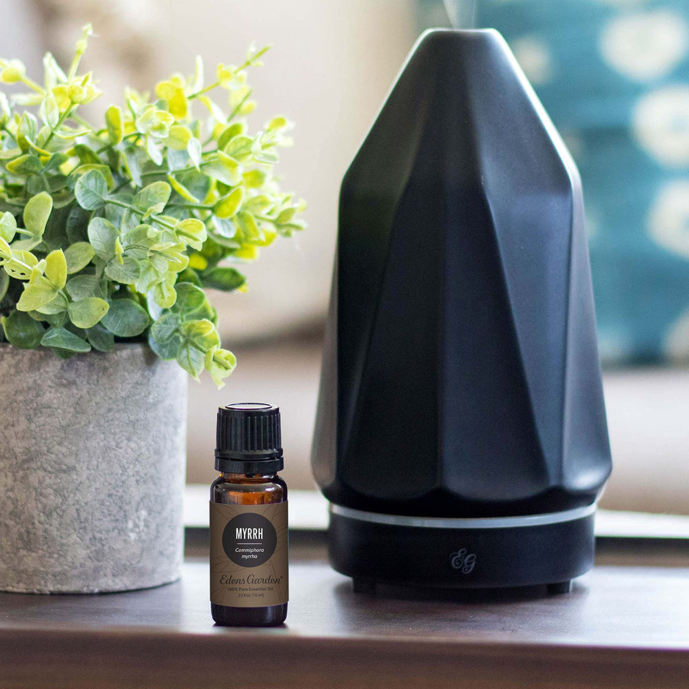 Edens Garden Myrrh diffuser session shows calm, earthy ambience
