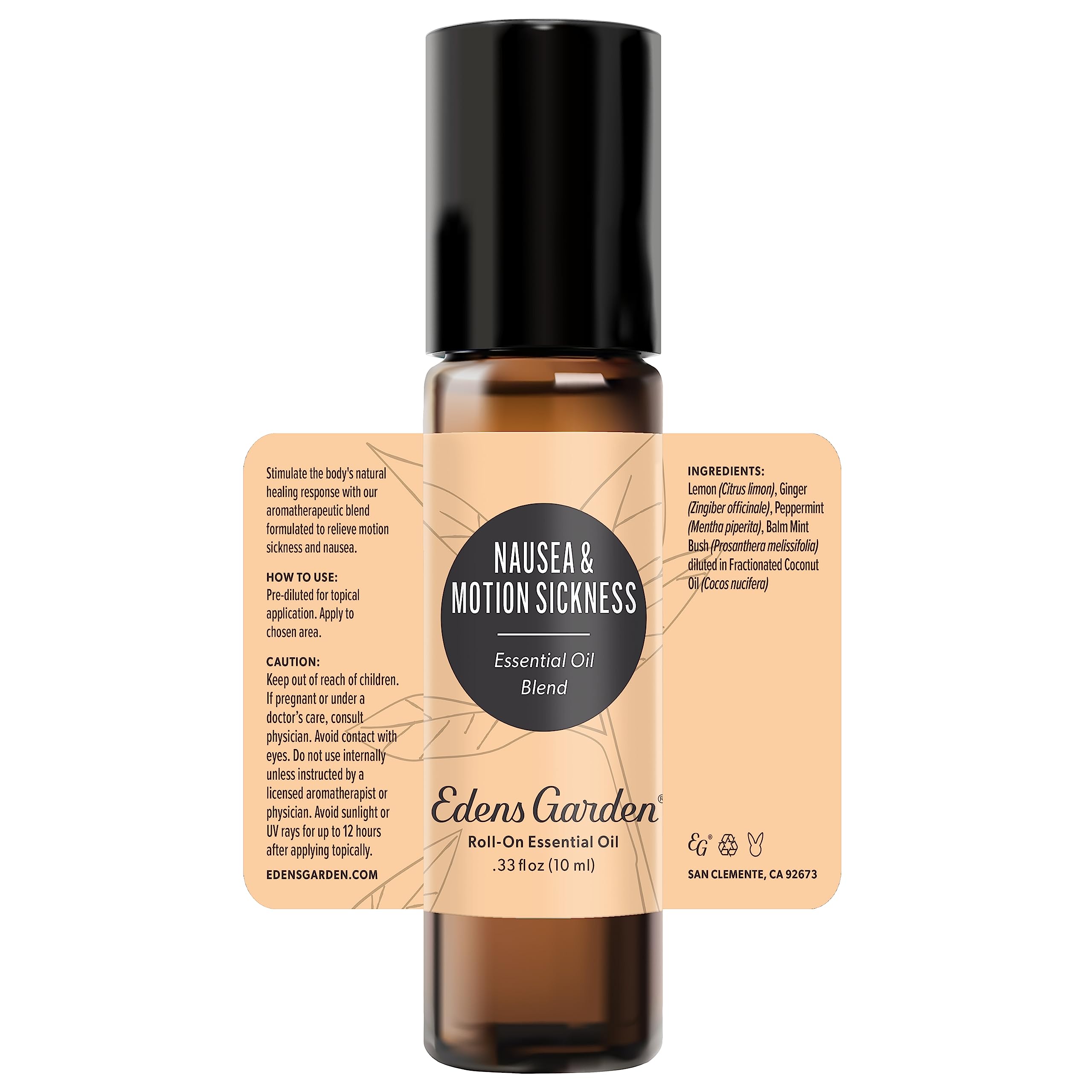 Edens Garden Nausea Roll-On kid-safe formulation suggests gentle use