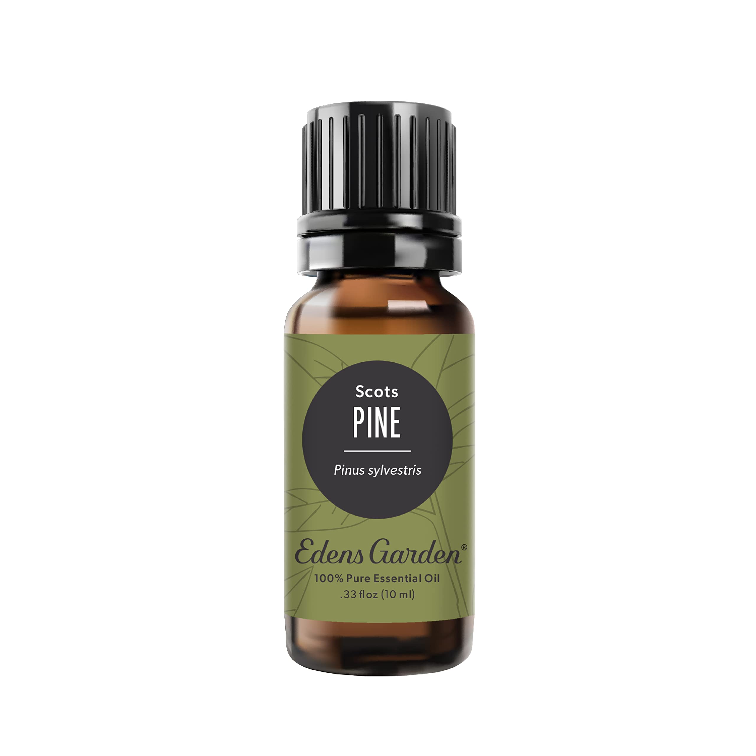 Edens Garden Pine-Scots essential oil bottle front, showcasing pure pine aroma for diffusers.