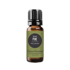 Edens Garden Pine-Scots essential oil bottle front, showcasing pure pine aroma for diffusers.
