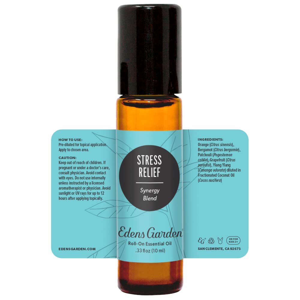 Neck application with Edens Garden Stress Relief Roll-On