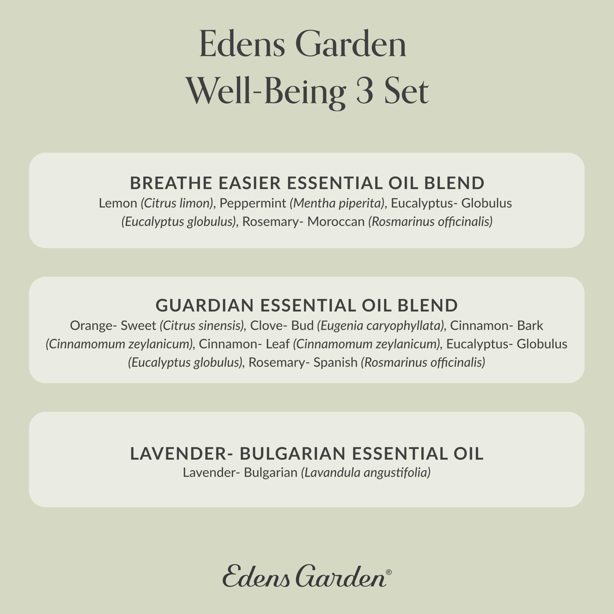 Edens Garden Well-Being 3 Set offers versatile at home aromatherapy.