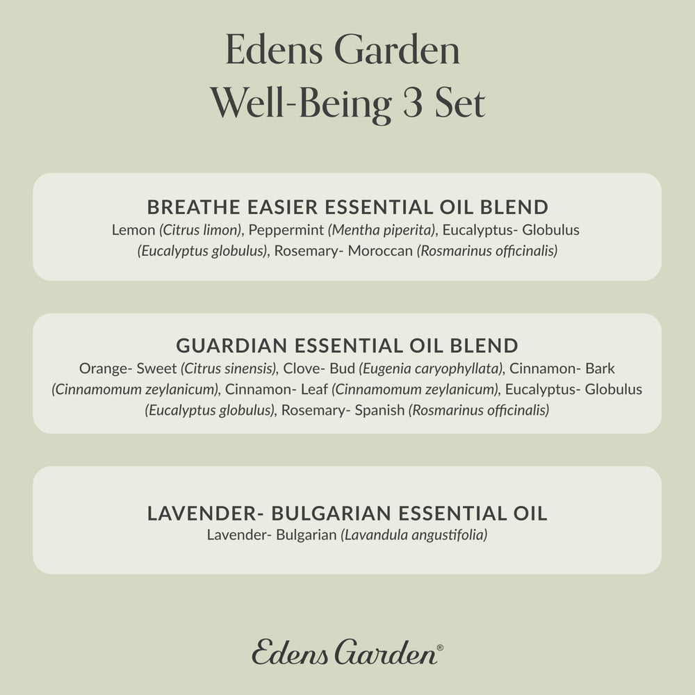 Edens Garden Well-Being 3 Set offers versatile at home aromatherapy.