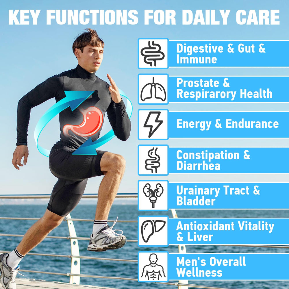 Closeup of Edoempe Probiotics for Men capsules focusing on delayed-release design