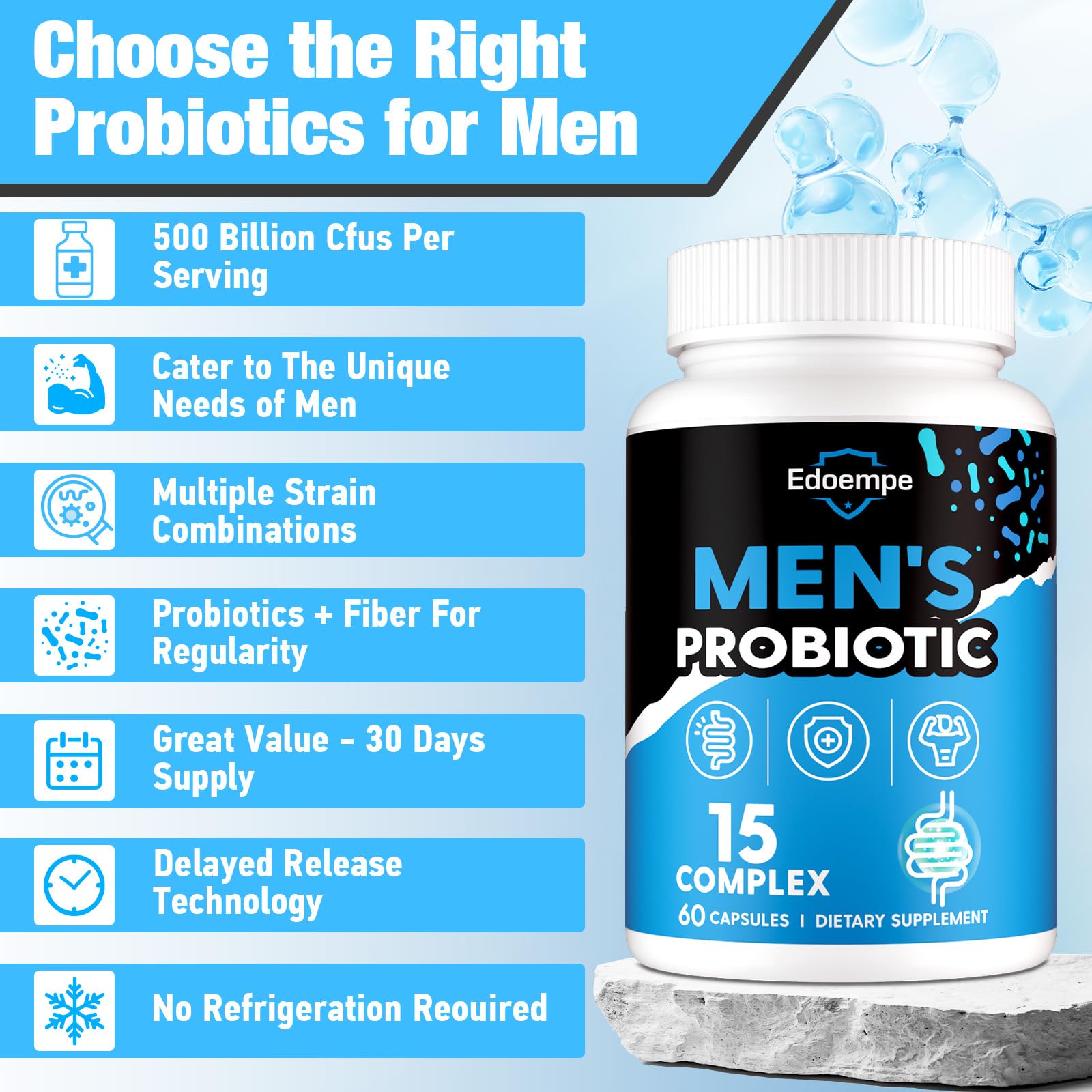 Organic fiber ingredients image from Edoempe Probiotics for Men package