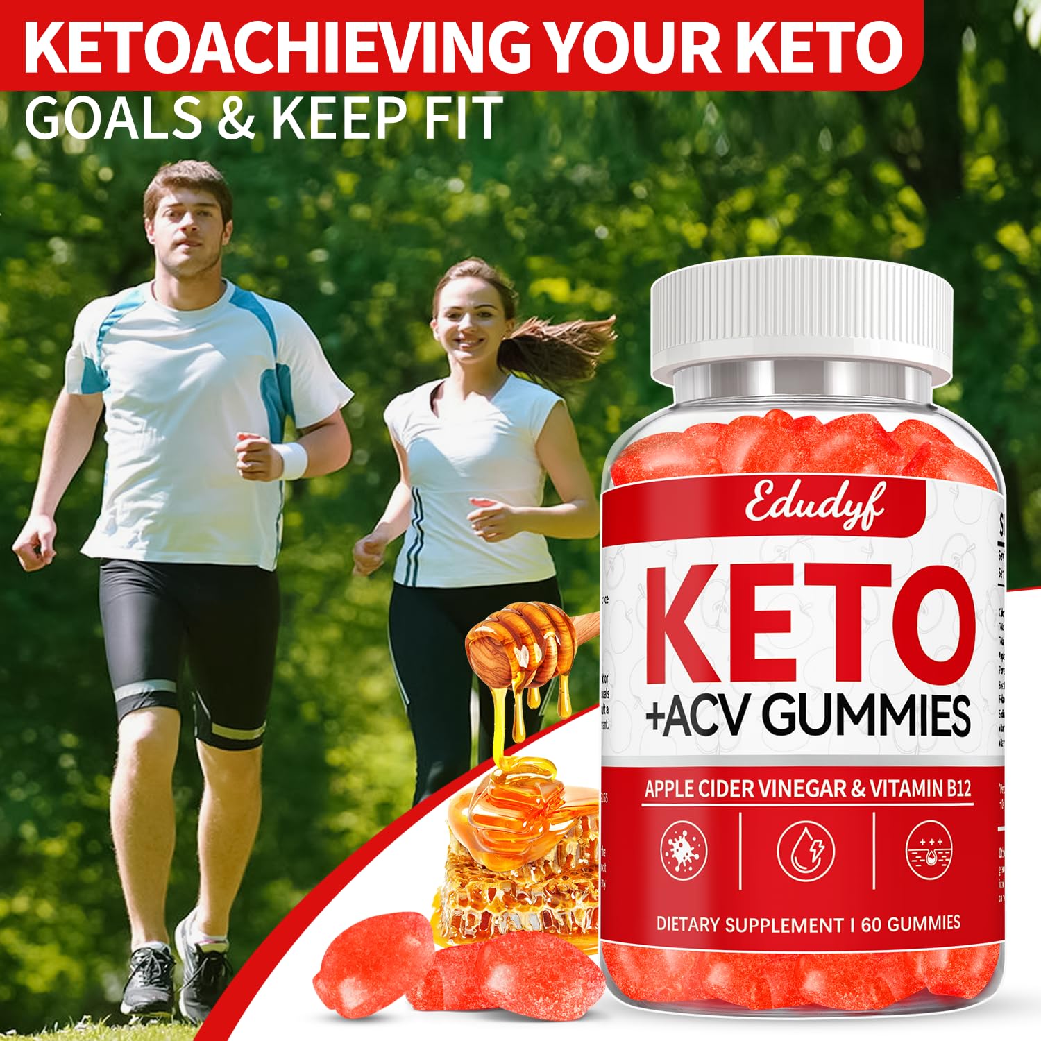 On-the-go EDUDYF Keto ACV Gummies bottle emphasizes convenience.