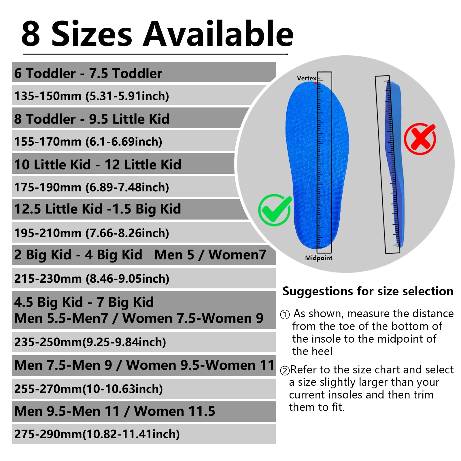 Edvbela non-slip insoles help maintain stable footing during daily activities.