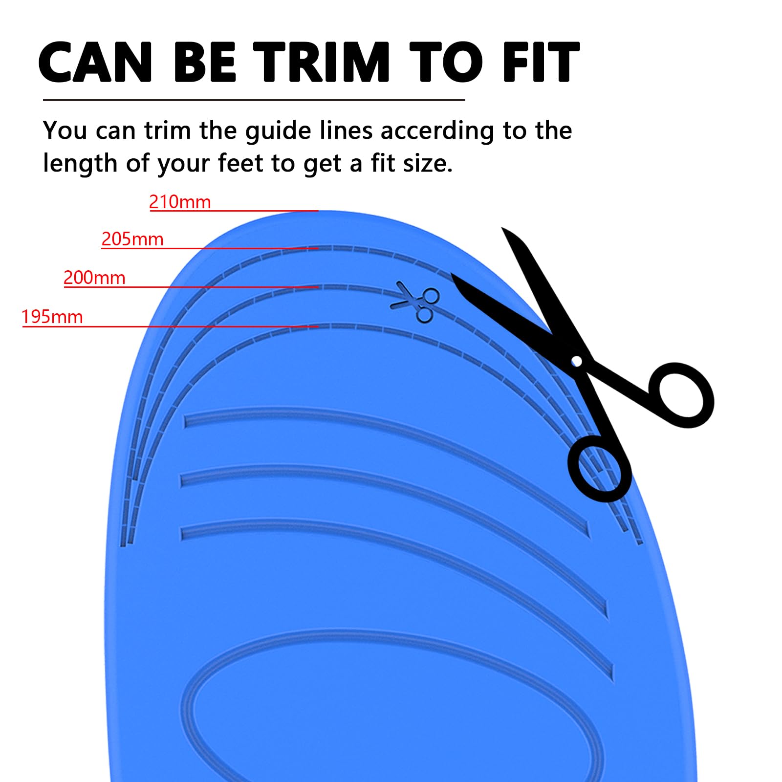 Edvbela insoles are trim-to-fit 195-210 mm for a precise fit.