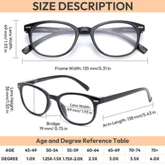 EFE five-pack reading glasses keeps a pair handy in multiple places.