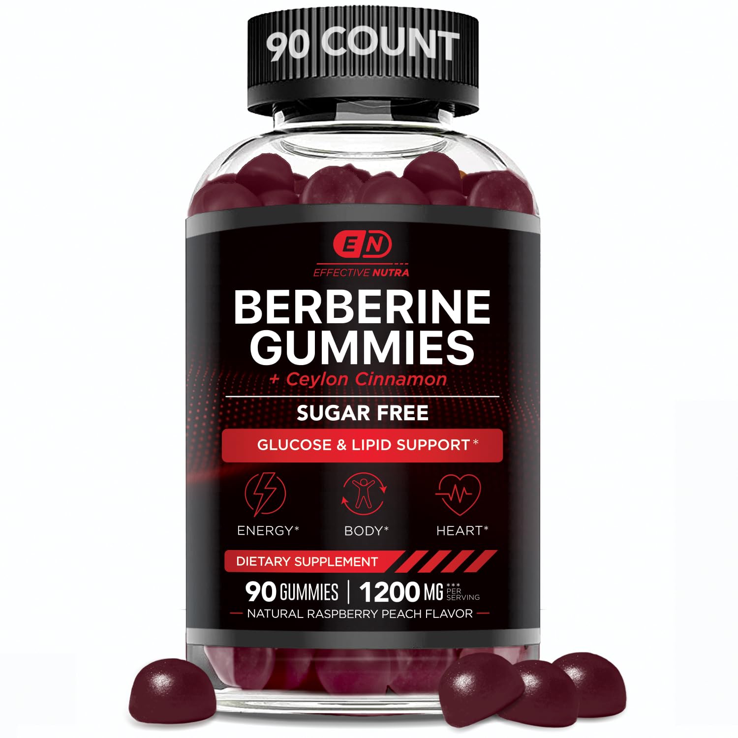 Effective Nutra Berberine Gummies USA-made badge signals quality and clean production.