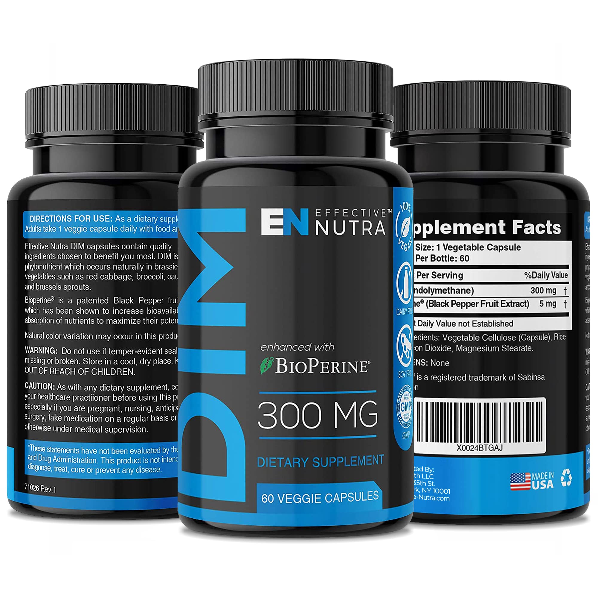 USA-made seal on Effective Nutra DIM box signaling quality