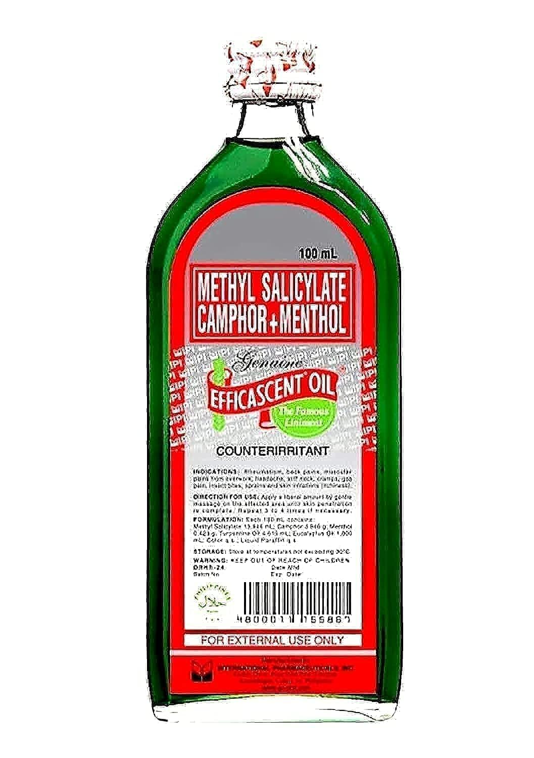 Efficascent Oil 100ml bottle showcases the traditional liniment formula for everyday soothing.