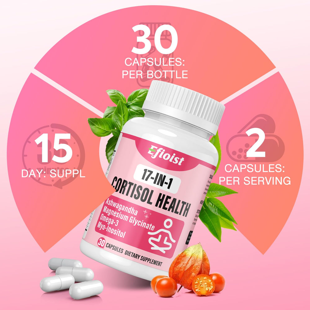 Efioist 17-in-1 herbal formula capsules illustrate a comprehensive wellness blend.