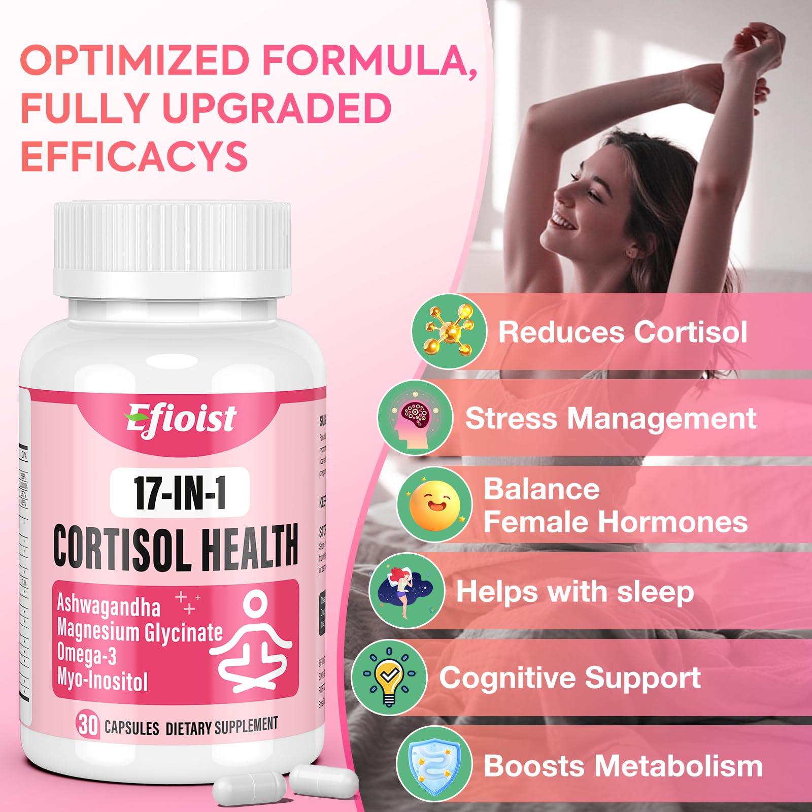 Efioist calm and restful sleep blend bottle promotes smoother nights.