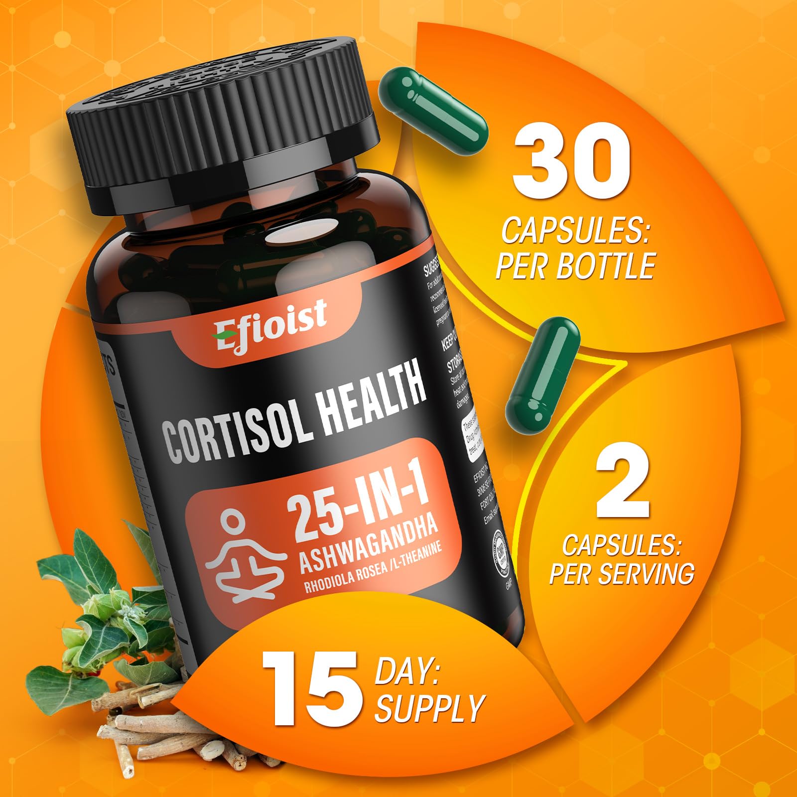 Efioist sleep-mood-support bottle shows potential benefits for restful nights and balanced days.