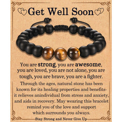 EFVISD Get Well Soon bracelet in gift packaging, a thoughtful encouragement gift.
