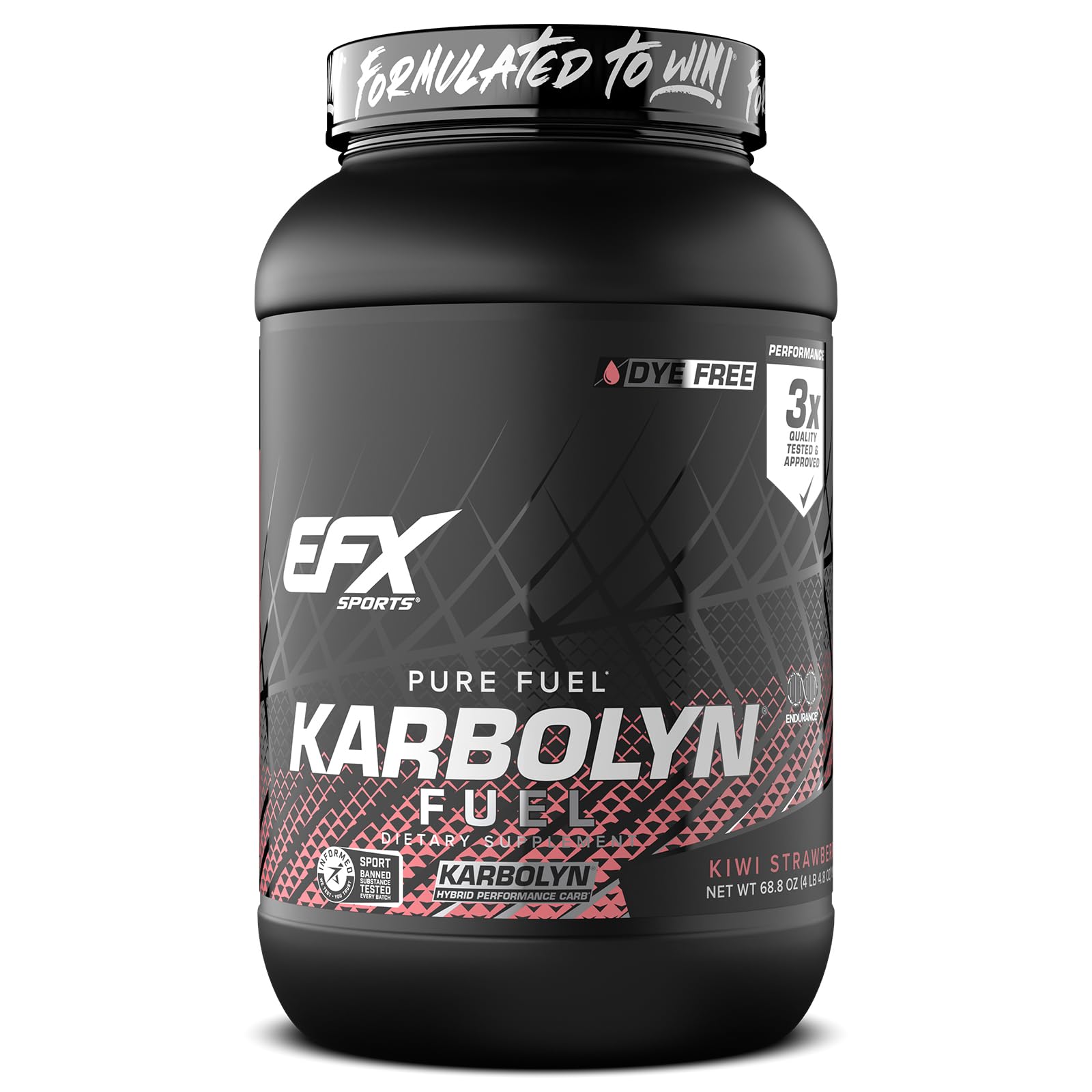 EFX Karbolyn Fuel bottle with kiwi-strawberry label, ready for training.