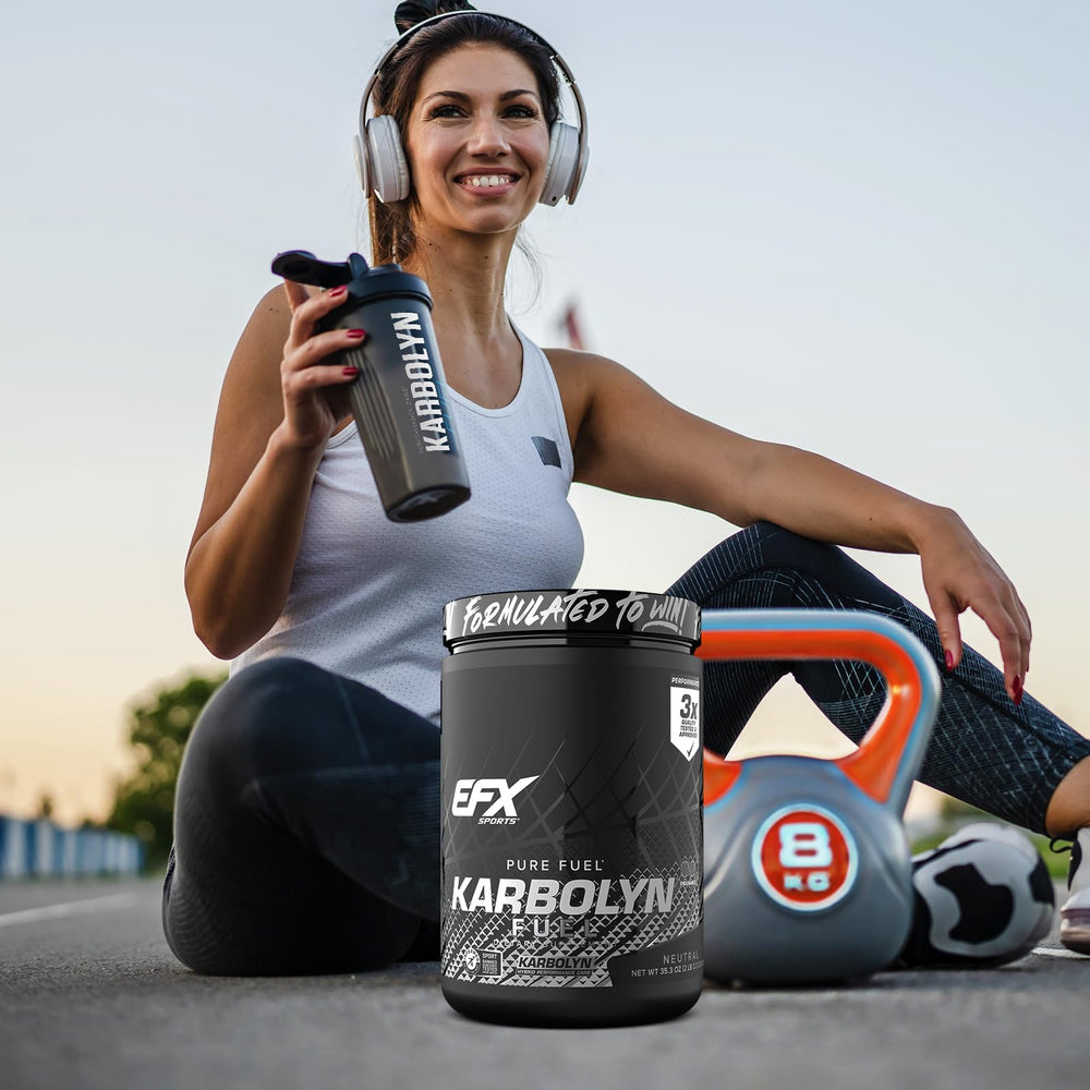 Karbolyn Fuel dissolving in water for quick-release energy during workouts
