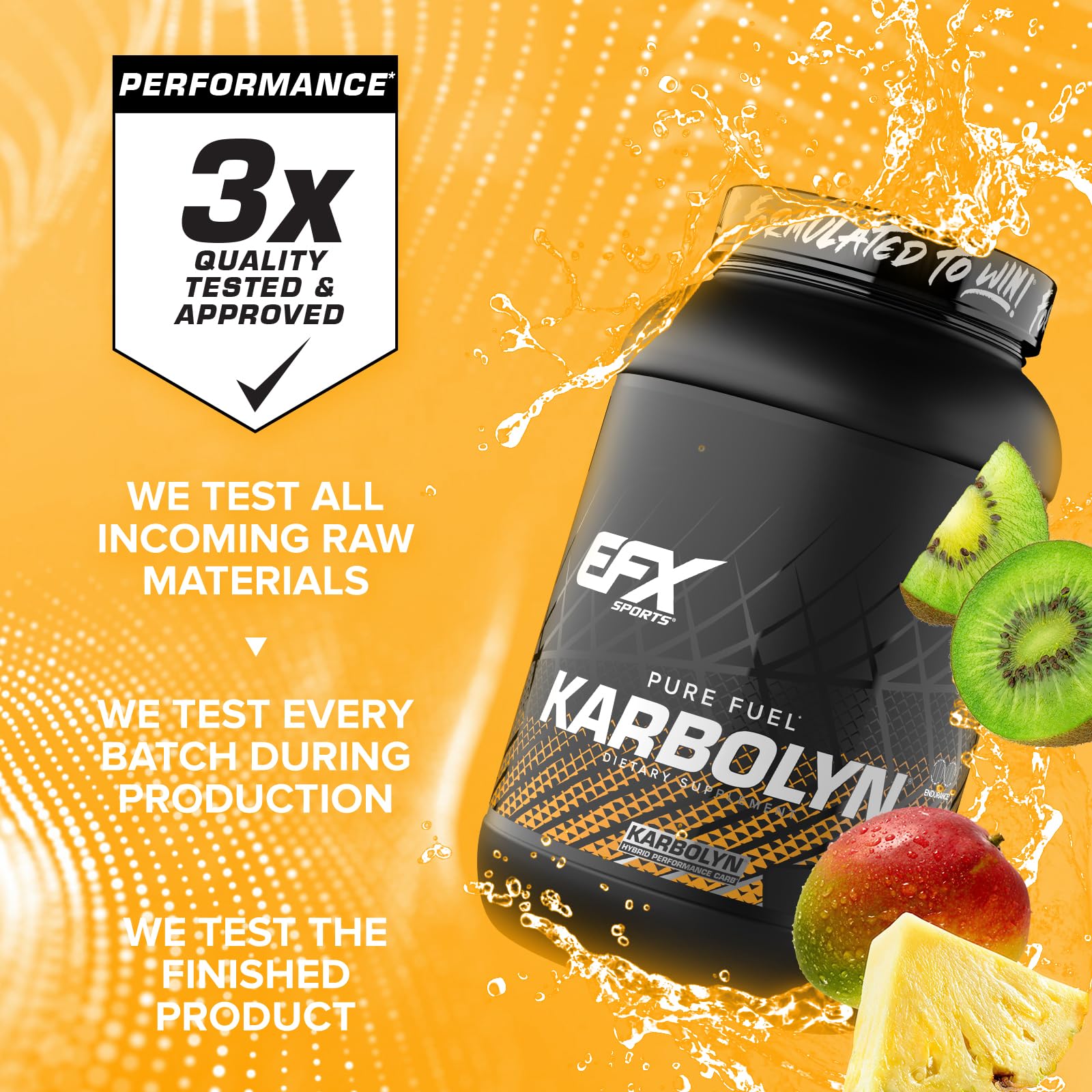 EFX Karbolyn Fuel label highlighting vegan, sugar-free formulation