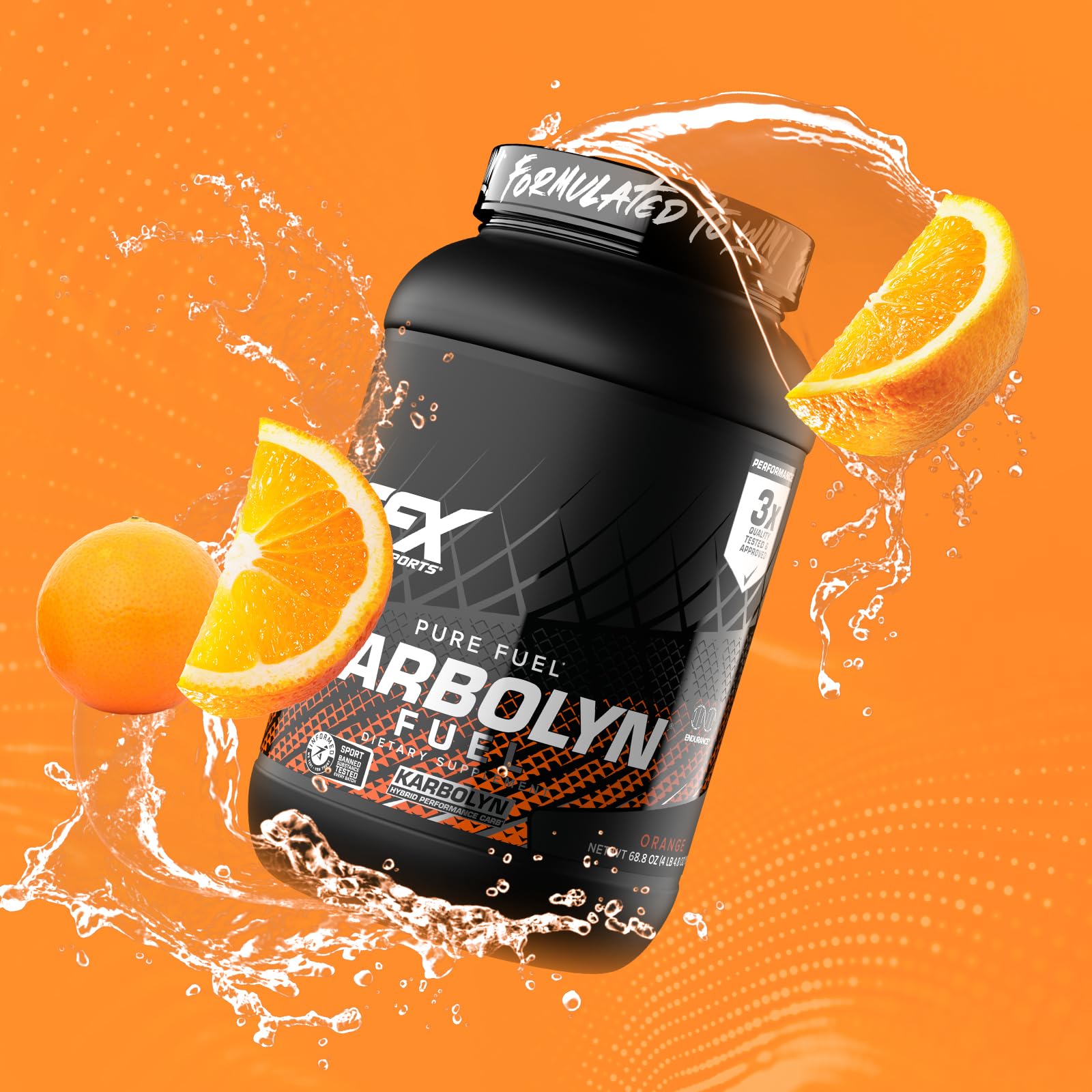 EFX Karbolyn Fuel orange packaging displayed on shelf demonstrates brand quality