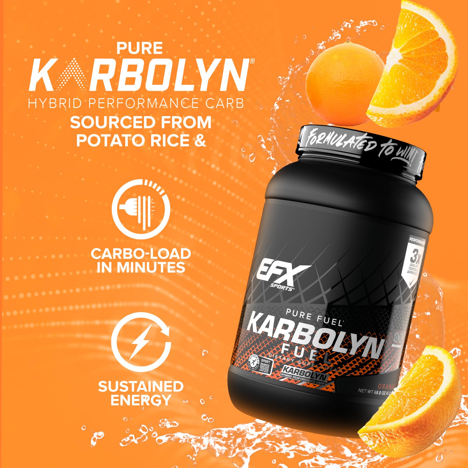 EFX Karbolyn Fuel orange powder dissolving in water for smooth texture